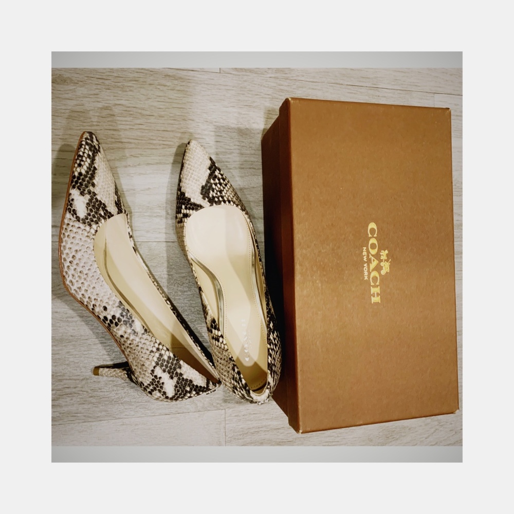 Coach Classic Snake Print Pumps -6.5